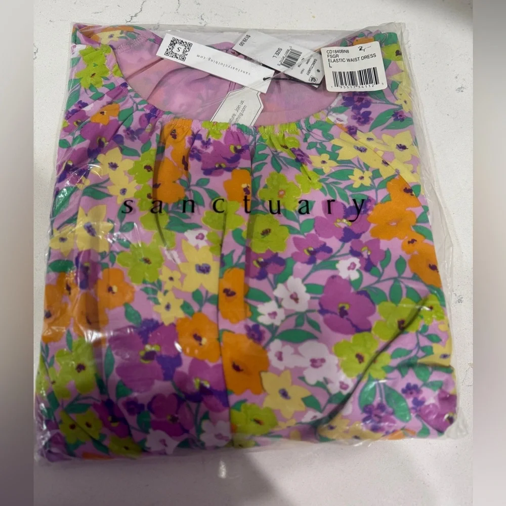 NWT Sanctuary Women's Long-Sleeve Cut-Out Dress-Fresh Garden - Picture 5 of 9